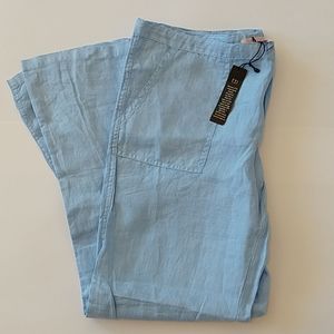 Victoria's secret blue linen pants size 8 short